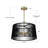 3-Light Black- Brass Louvered Drum Shade Pendant Lamp