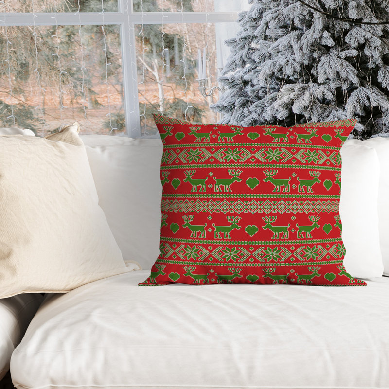 Geometric Outdoor Reversible Throw Pillow, 18" x 18"