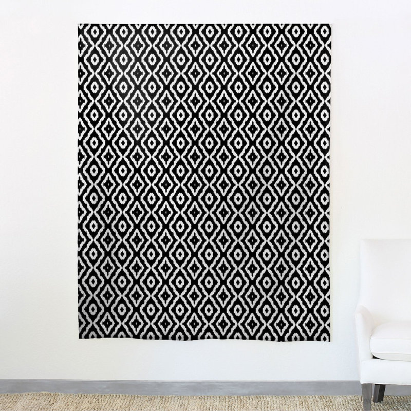 Tissu croisé en coton Haze, Noir / blanc