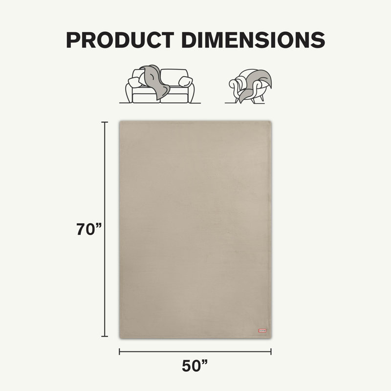 Hunter Coco Flannel Throw Blanket, Island Fossil Brown