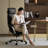Real Genuine Leather Executive Office Chair, Top Grain Leather Office Chair with High Back, Comfy and Modern for Executive Luxury Desk, Ergonomic with Adjustable Height,Reclining(Black)-668870575