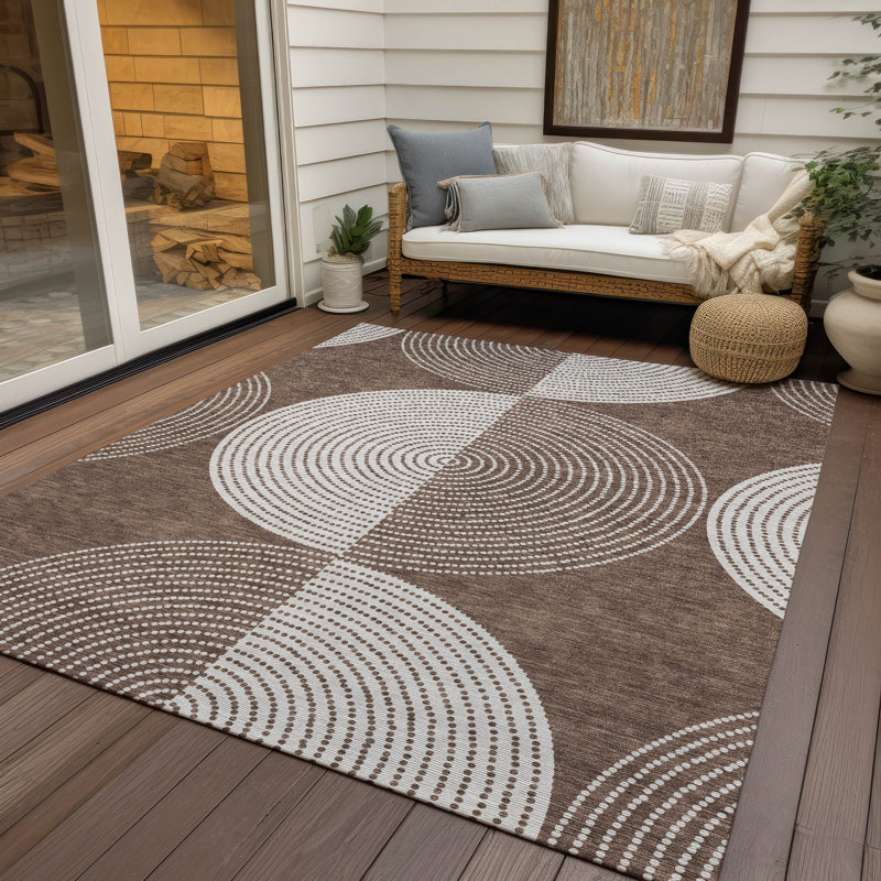 Machine Washable Indoor/Outdoor Jenning ACN2275 Geometric Rug, Rectangle 3' x 5'