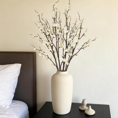 4 Pcs Cherry Blossom Branches  Fake Flowers Spring Decorations For Home Decor, Artificial Flowers Long Stem Branches For Vase Wedding Office Party Table Decor Centerpieces