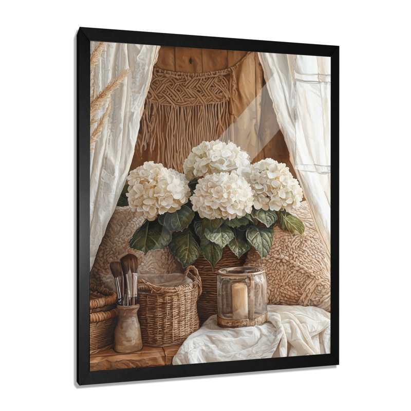 Goshen - Floral Canvas Prints, 32" H x 24" W, Black, Single Picture Framed Print