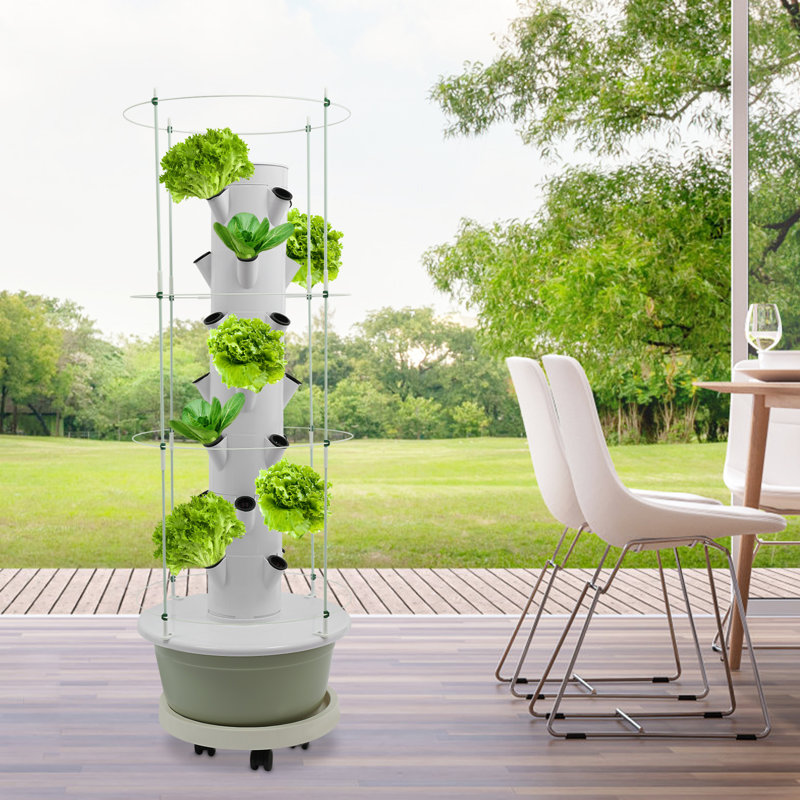 Ensemble de jardin vertical à 7 trous à 28 trous avec treillis d'escalade, H 55,9 po x l 20,86 po x P 20,86 po, Vert