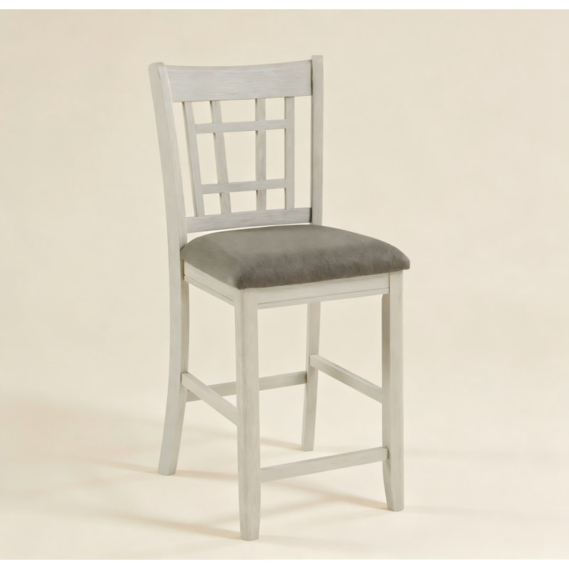 Ensemble de chaises de salle à manger décontractées à hauteur de comptoir en bois blanc antique antique