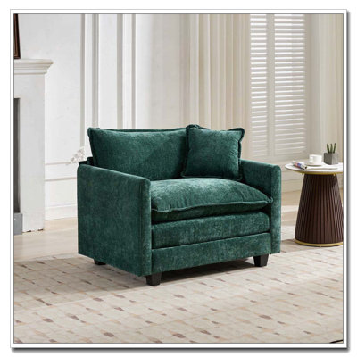 Fauteuil club en tissu d'ameublement en chenille