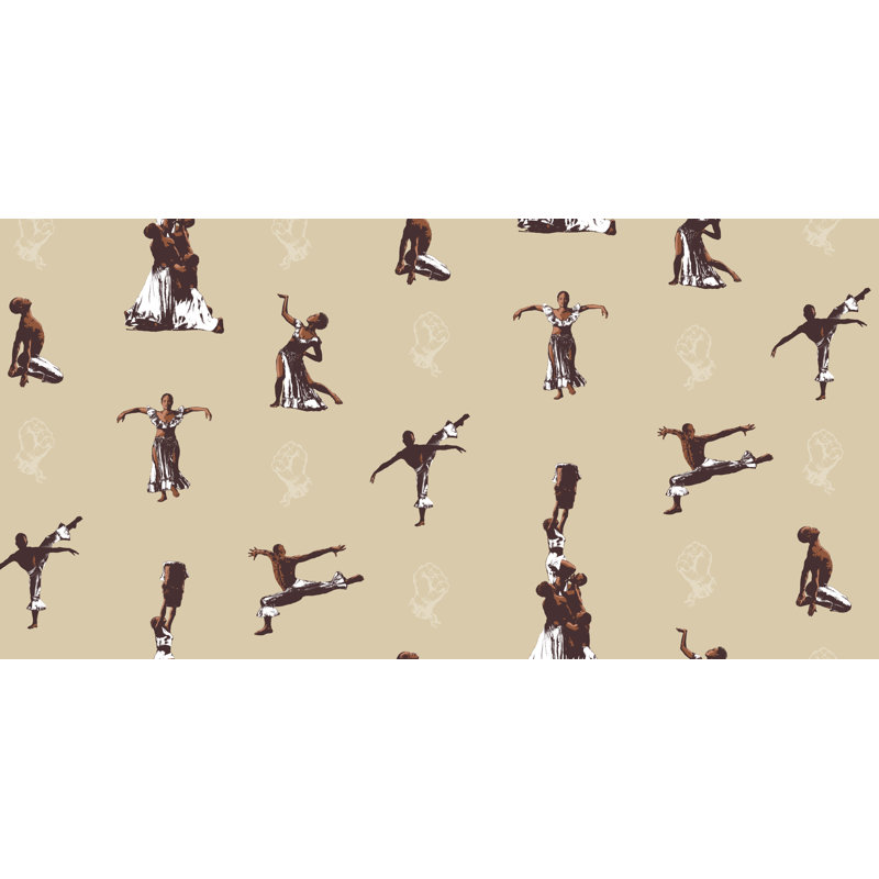 Papier peint haitaï, danse populaire, Kaki