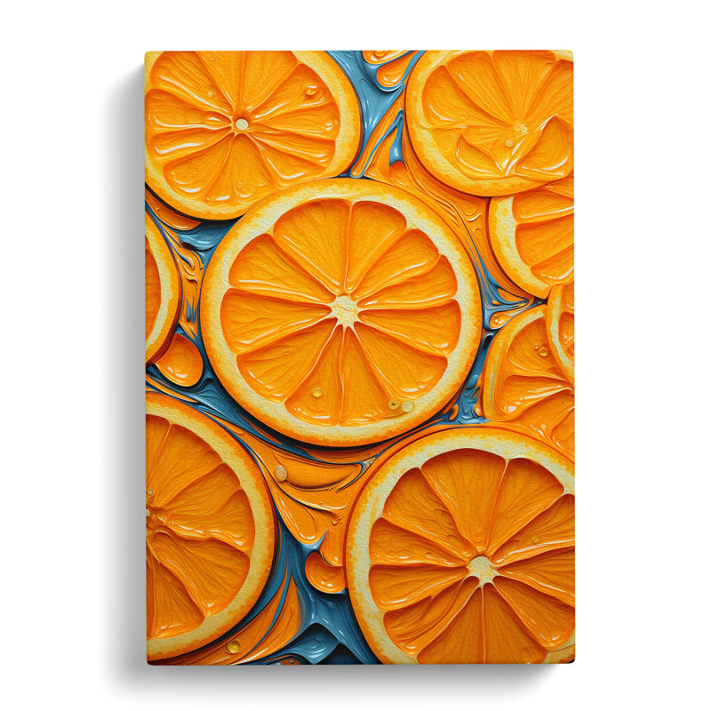 Sliced Orange Tachisme - Print, 76cm H x 50cm W x 3cm D