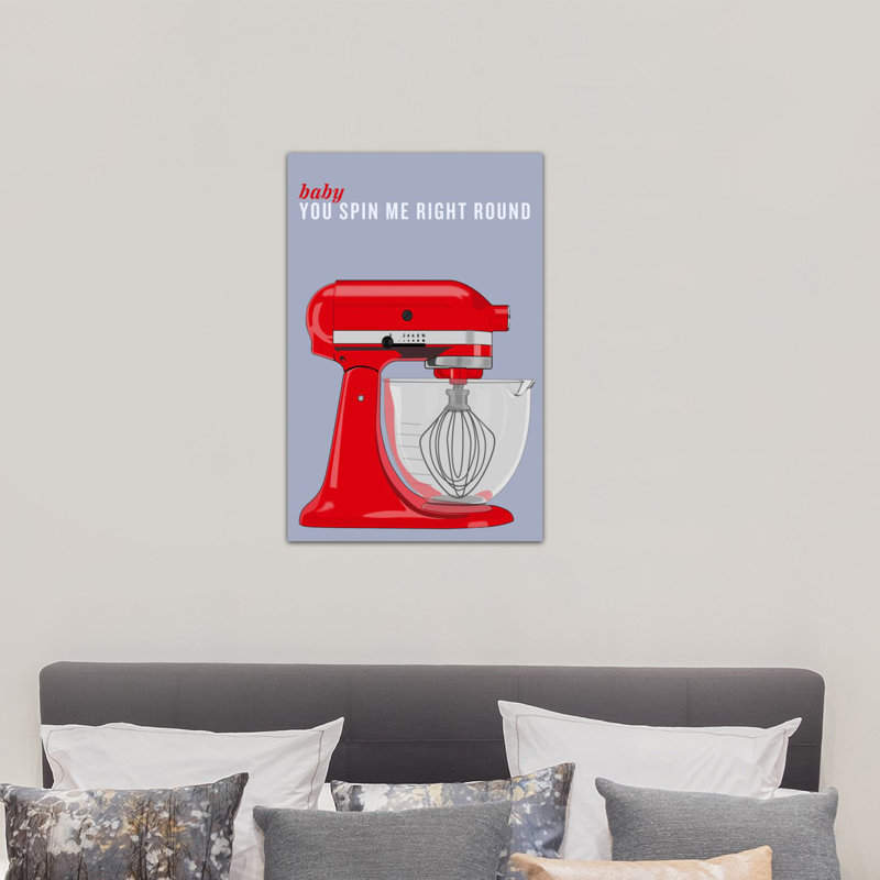 «Kitchen Baby You Spin Me Right», impression sur toile, H 40 po x l 26 po x P 1,5 po, Pas de tapis, Toile tendue