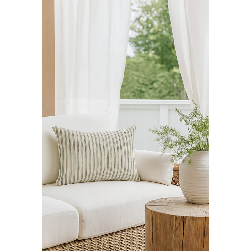 Outdoor Living Throw Pillow, Pure Green, Rectangle 14"H x 20"W, Polyester
