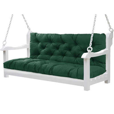 Outdoor Porch Swing Cushions Waterproof, Swing Cushions Thicken 4" 2-3 Seater Cushions Swing Replacement Seat Cushions with Backrest, for Outdoor Furniture Patio Lawn Garden