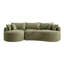 Canapé moderne moderne en chenille vert de 124,5 po pour la maison