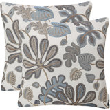 Floral Cotton Blend Indoor/Outdoor Pillow Cover