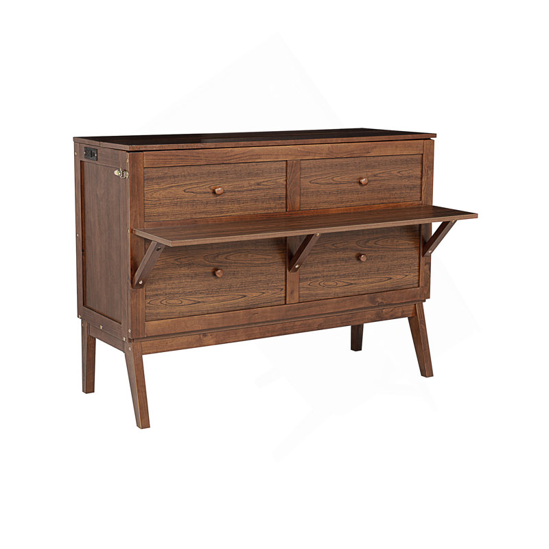 Lit plateforme avec rangement Loess, Double, Walnut