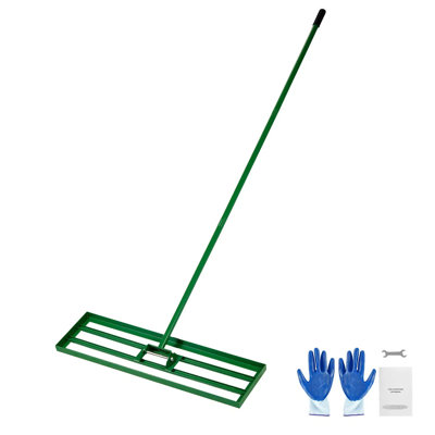 36" X 10" Lawn Leveling Rake, Heavy-duty Level Lawn Tool With 78" Steel Extended Handle, Yard Leveling Rake For Garden Golf Lawn Farm