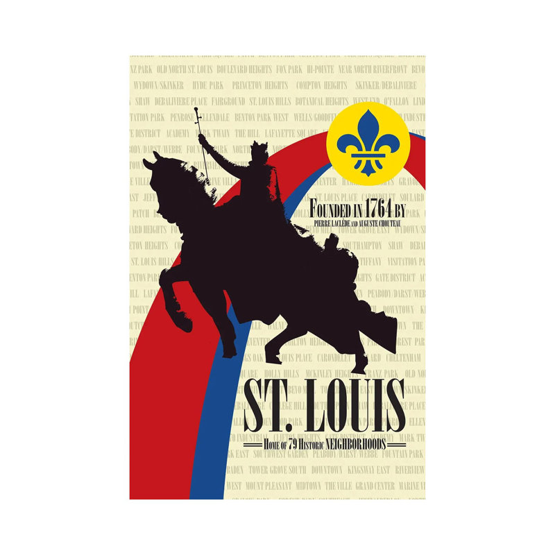 St. Louis - Founded In 1764 by Benton Park Prints - Wrapped Canvas Gallery-Wrapped Canvas Giclée