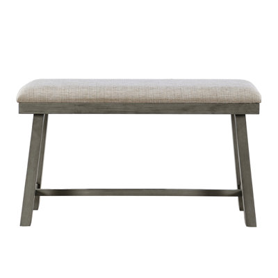 Banc à hauteur de comptoir avec revêtement texturé gris, pour la salle à manger, siège rembourré en mousse