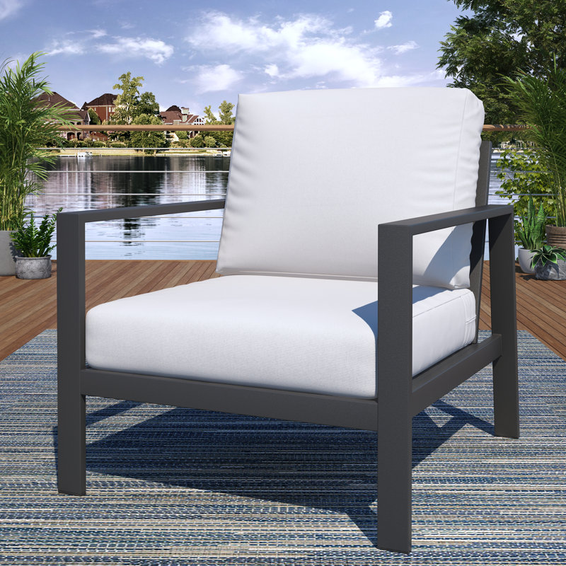 Townsend Sofa Seating Group with Sunbrella® Cushions, Canvas Black Sunbrella® Canvas, Gray