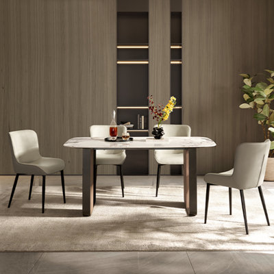Light luxury high-end dining table set
