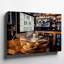Toile «A Cosy Caf Scene» mettant en vedette un ordinateur de bureau élégant présentant un art mural-245878456