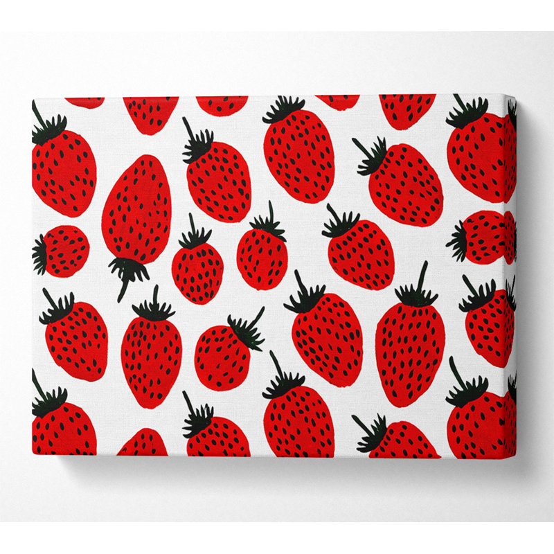 Red Raspberry - Wrapped Canvas Print, 81cm H x 121.9cm W x 10cm D