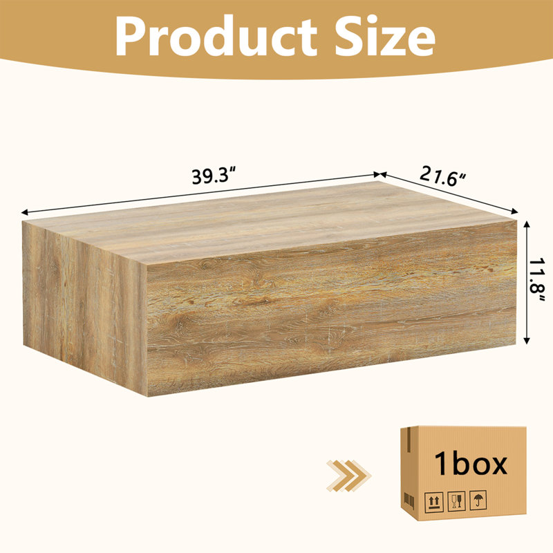 Table basse en bois, Bois jaune clair