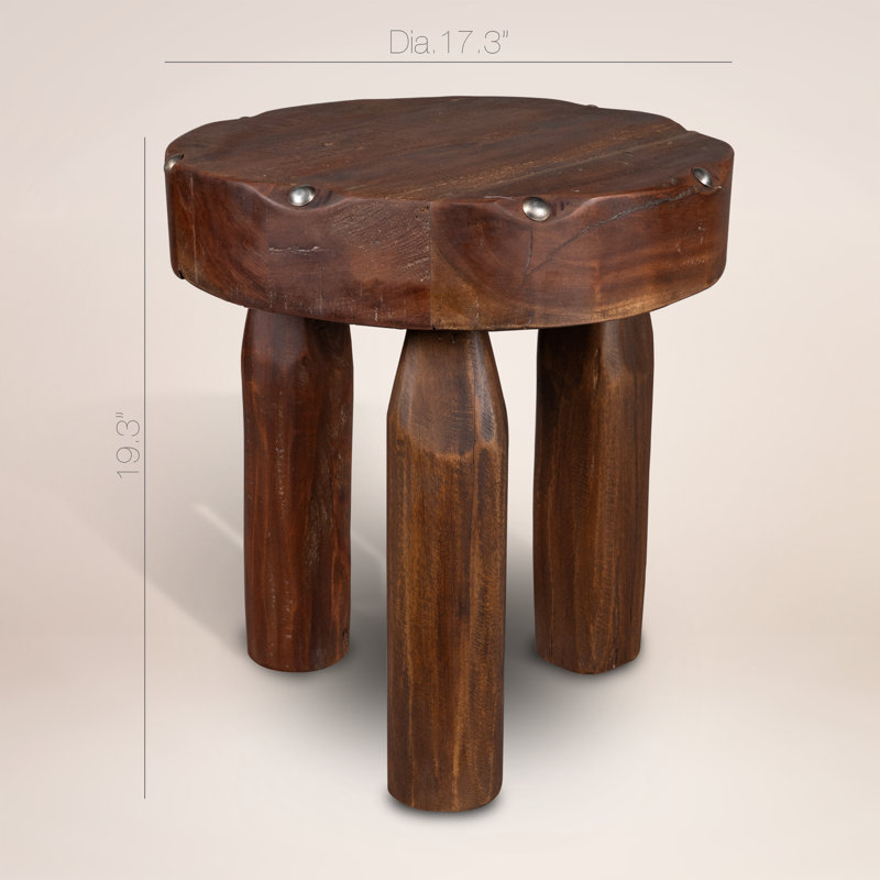 Drumline Stool ~ Inspired by traditional drum forms, this solid 100% reclaimed wood stool blends rustic charm with industrial detailing, creating a bold yet versatile statement.
