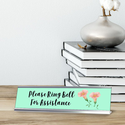 Signe de bureau floral Veuillez sonner la cloche pour assistance