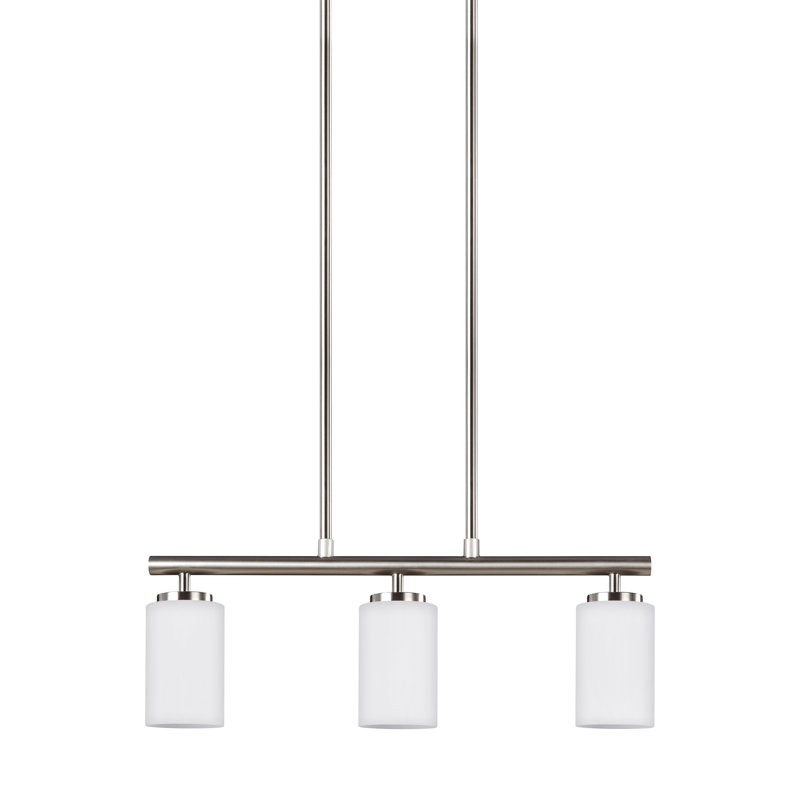 Luminaire suspendu à trois lumières pour îlot Oslo de Génération Lighting , Non, Nickel brossé