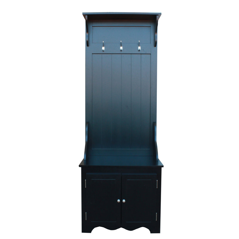 Cockerill Hall Tree 66cm Wide with Bench, Black