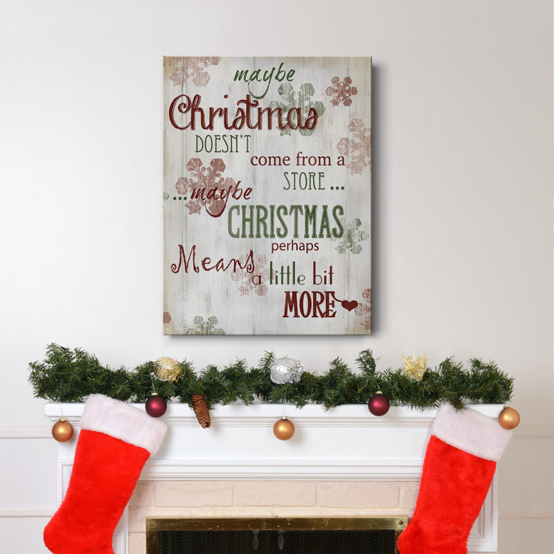 Noël signifie plus de type Toile tendue avec châssis de qualité supérieure - Prêt à accrocher Noël signifie plus de type