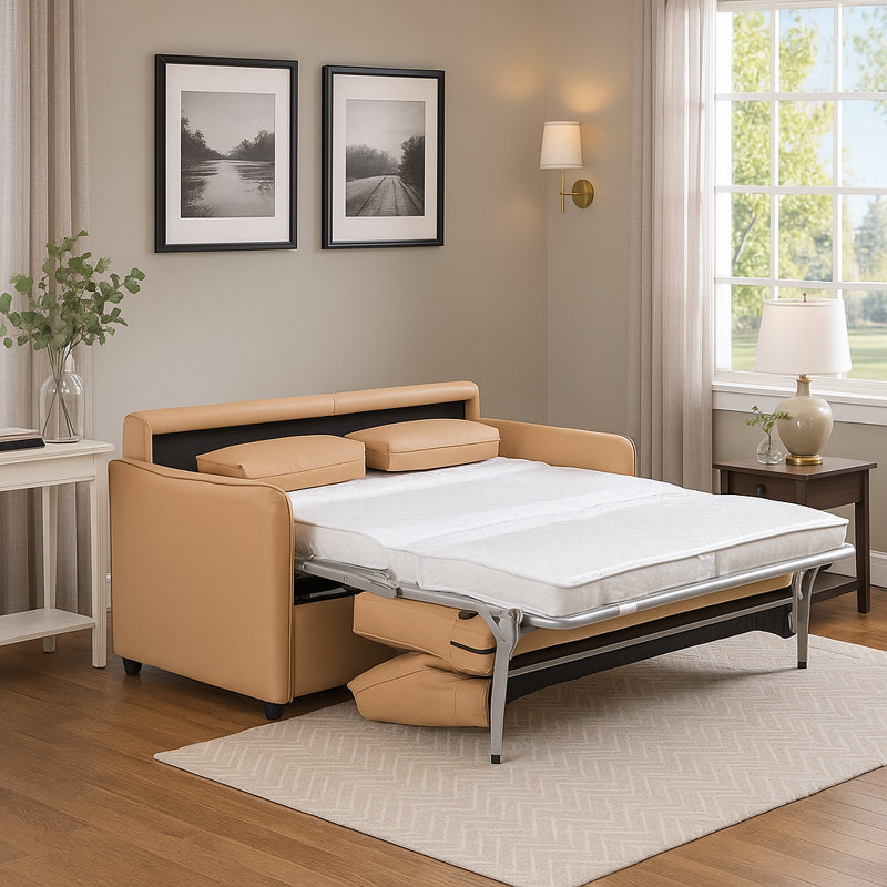 Canapé-lit Haven Fold, Brun, H 34,3 po x l 74,4 po x P 37,8 po