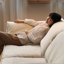 Coussin blanc modulaire 100% polyester-414678885