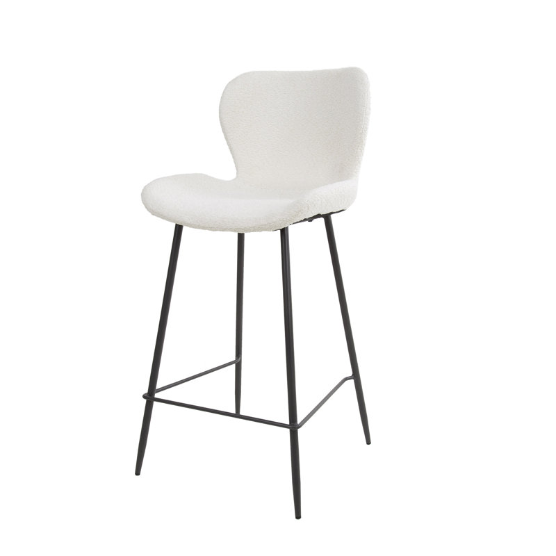Protivin Upholstered Counter Stool with Metal Frame, Sand color