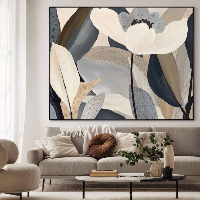 Très grand art mural imprimé sur tissu - Modern Neutral Tones, H 60 po x l 72 po