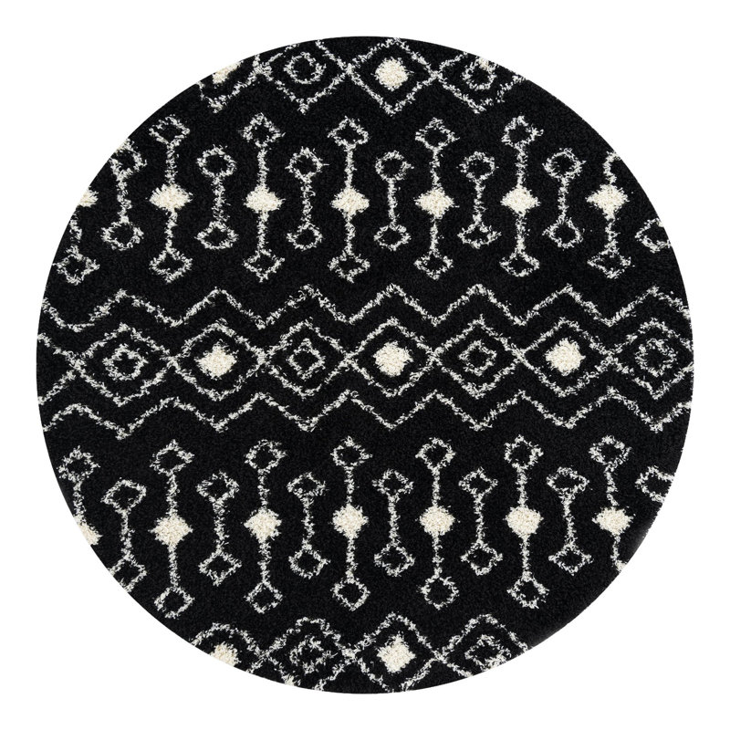 Griego Geometric Indoor Rug, Round 7'10"