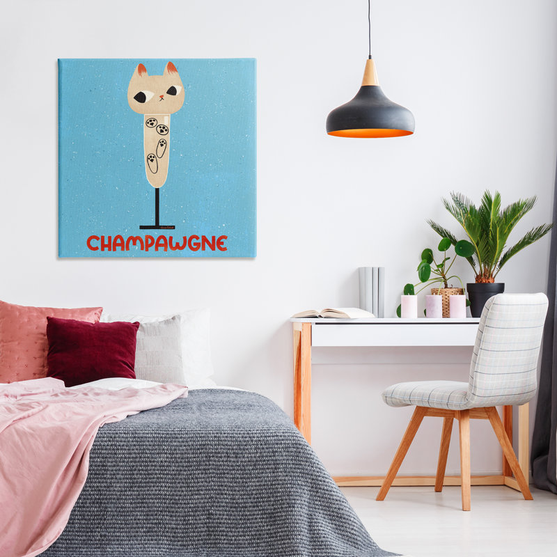 Toile de champagne Champawgne, par Carrie Cantwell, H 36 po x l 36 po