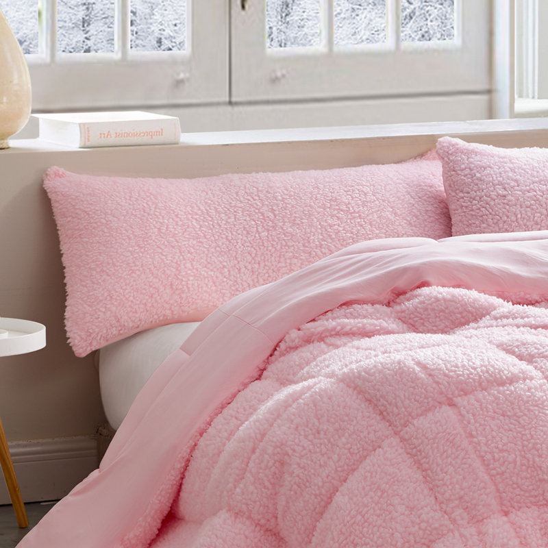 Coma Inducer Cotton Candy Sherpa Sham, King, Bubblegum Pink