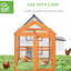 Grand poulailler en bois avec motif tentant, 4,6 pi x 2,8 pi, orange - pour 1 à 3 oiseaux, poulailler