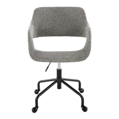 Contemporary Adjustable Office Chair In Black Metal And Fabric