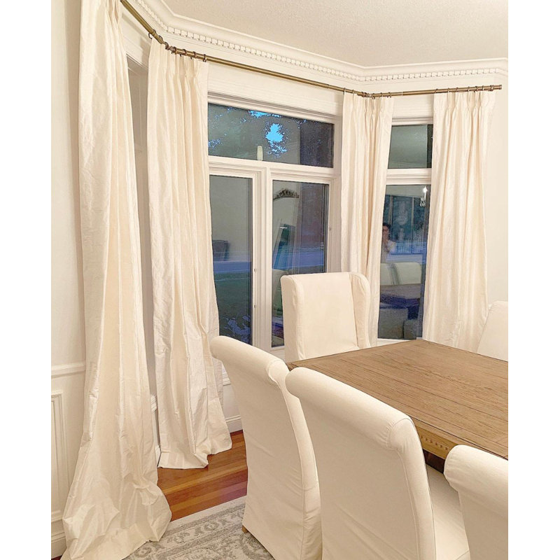 Silk Dupioni Thermal Blackout Pinch Pleated Curtain Panel, 50" W x 108" L