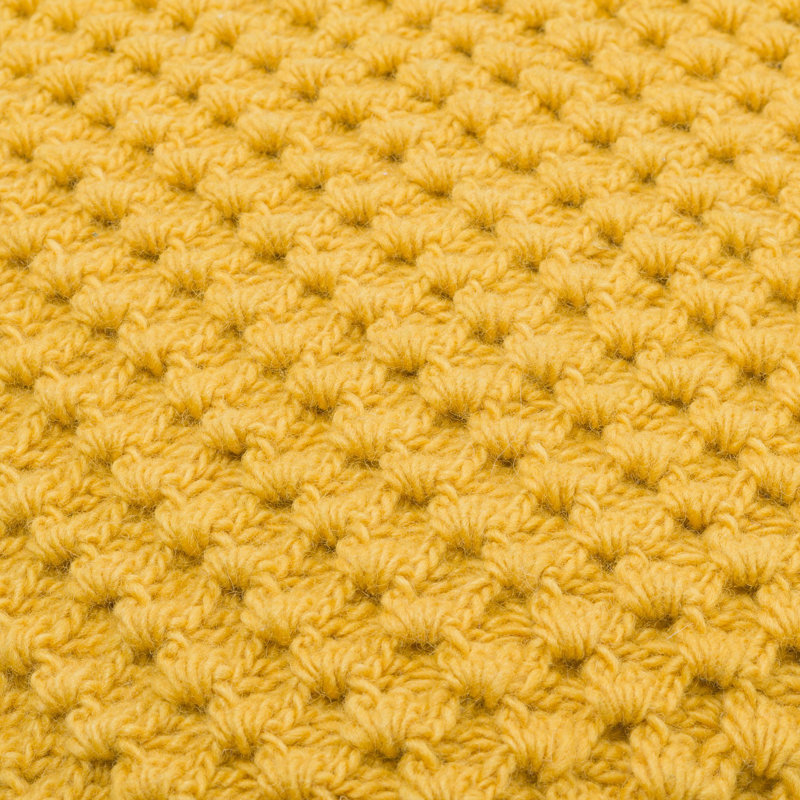 Makrome Wool Blend Reversible Pillow Cover, 18"H x 18"W, Yellow