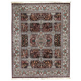 Hand Knotted Wool Oriental Area Rug in Plum And Ivory