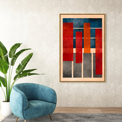 " Abstract Brash And Red Shapes " Painting Print