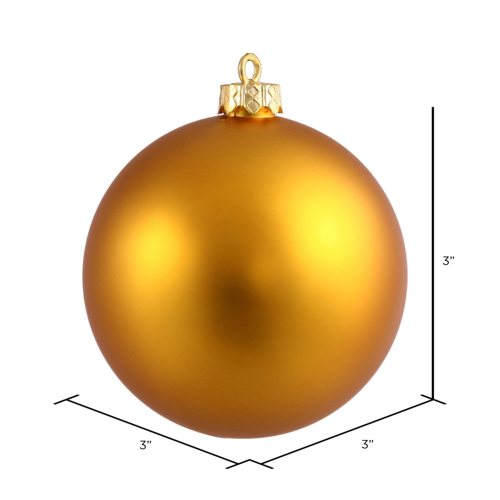 The Holiday Aisle® 3" Shatterproof Bauble, Antique Gold, 3" H x 3" W x 3" D