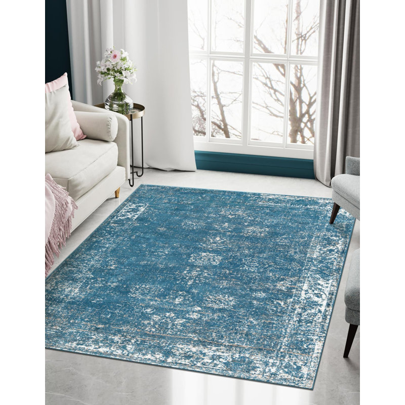 Tapis oriental bleu Brandt, Rectangle 9 pi x 12 pi