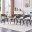 Ensemble de 2 chaises de salle à manger en velours gris avec pieds, chaises d'appoint rembourrées modernes-224829050