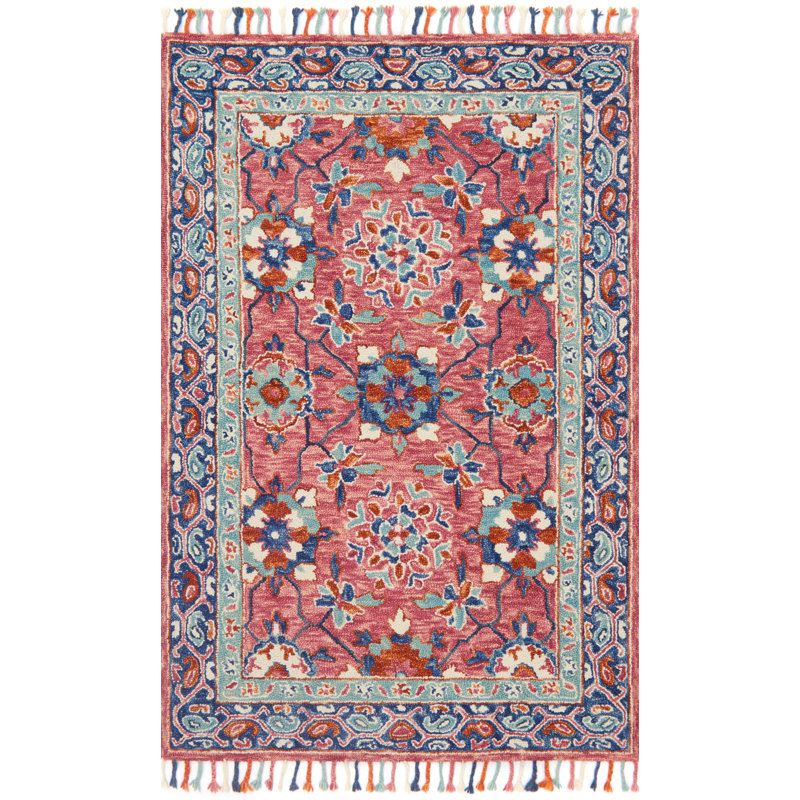 Leyna Wool Floral Indoor Rug, Rectangle 5' x 7'6"