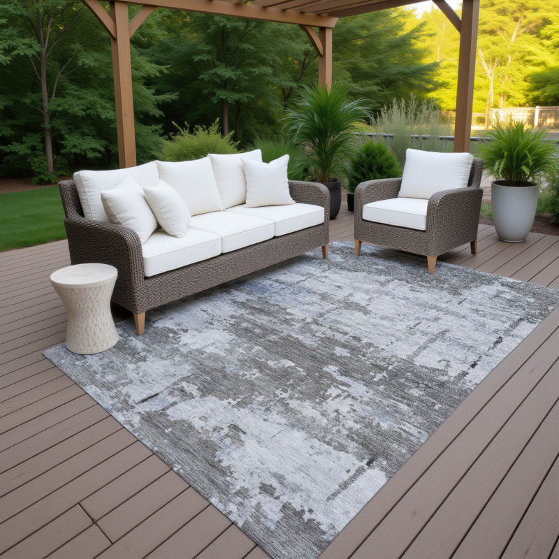 Machine Washable Indoor/Outdoor Chantille ACN2362 Abstract Rug, Rectangle 9' x 12'